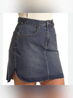 Rock & Roll Denim Mini Skirt - Dark Blue Wash NWOT